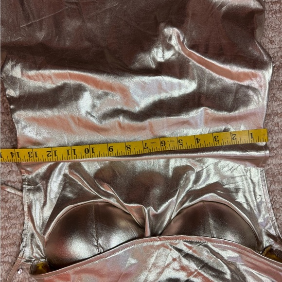 CHERLEY Women's Lucie Metallic Ruched & Cutout Midi Dress in Gold Size S.  B36 - Picture 9 of 14